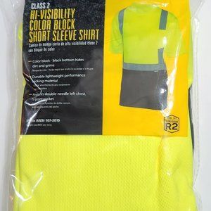 Maximum Safety Men's Class 2 Hi-Visibility Color Block Short Sleeve Shirt - L